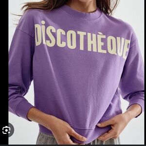 Clare V. Discotheque purple crop sweatshirt size XL